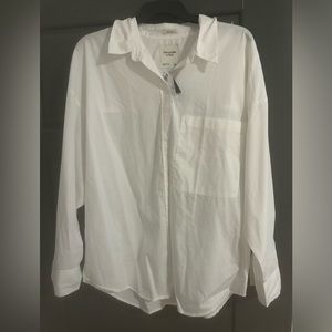 Abercrombie and fitch oversized poplin button up shirt